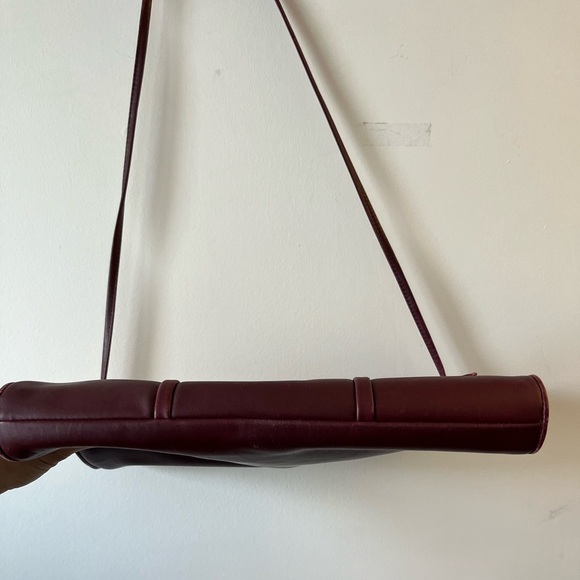 SILVANO BIAGINI Burgundy Flat Crossbody Leather Bag - Picture 12 of 16